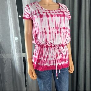 Michael Kors, hot pinkTie DIY Blouse size L, drop waist string